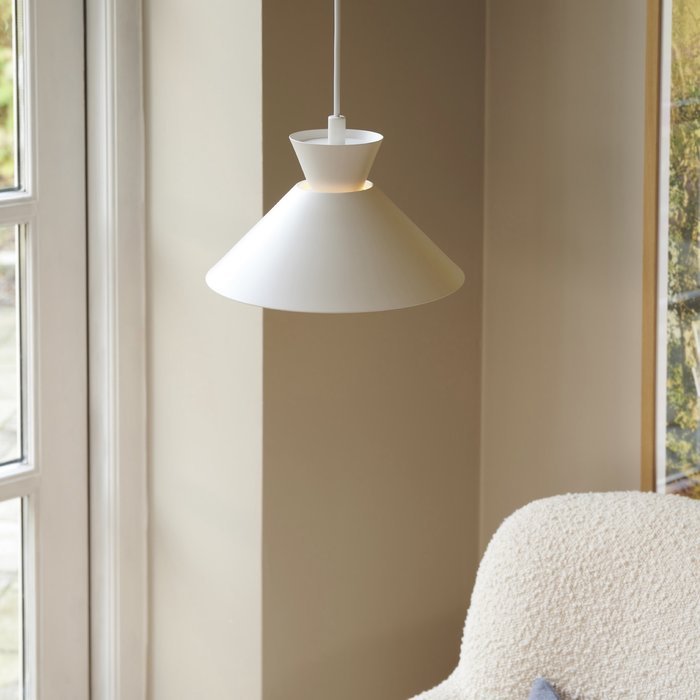 Dialle - Small Minimalist Scandi Pendant - White