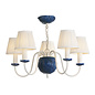 Bodkin - 5 Light Pendant Persian Blue & Coconut Ivory Shades - David Hunt