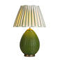 Lombok Table Lamp - Juniper Green with Striped Shade - David Hunt