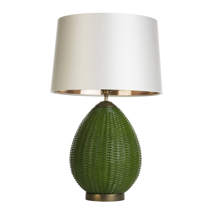 Lombok Table Lamp - Juniper Green with Ivory Shade - David Hunt