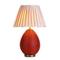 Lombok Table Lamp - Strawberry Red with Striped Shade - David Hunt