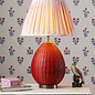 Lombok Table Lamp - Strawberry Red with Striped Shade - David Hunt
