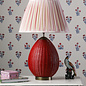 Lombok Table Lamp - Strawberry Red with Striped Shade - David Hunt
