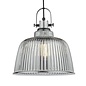 Rhode Single Large Pendant Light - Polished Chrome Smoked Glass