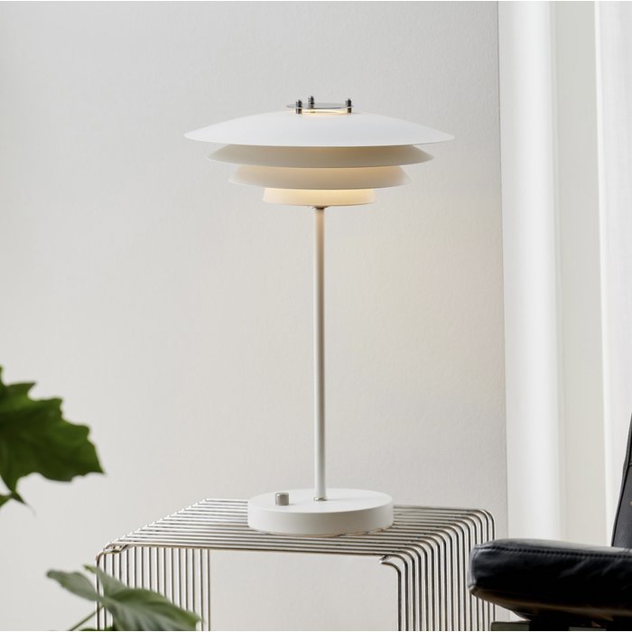 Classis - Louvred White Scandi Table Lamp