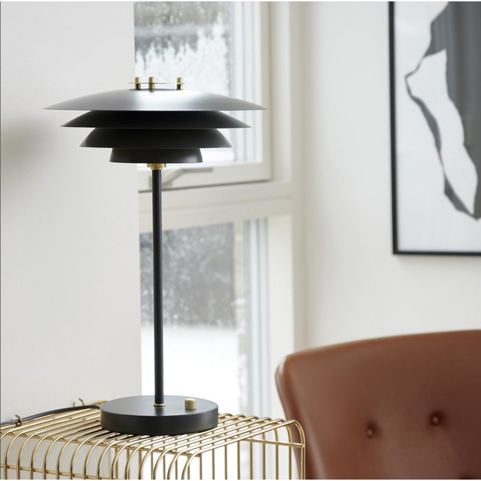 Classis - Louvred Grey Scandi Table Lamp