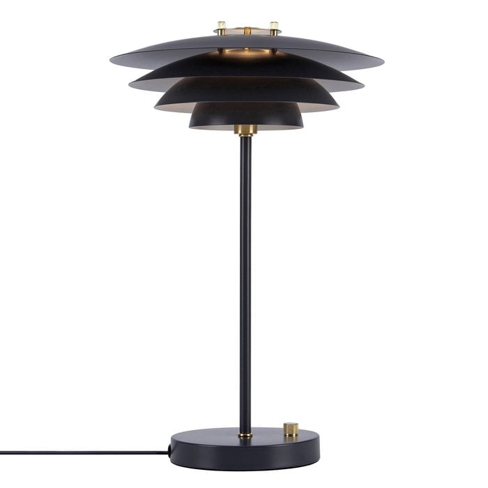 Renea - Brass & Green Ceramic Table Lamp with Shade - Lightbox