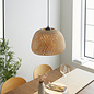 Mali - Inner Glass and Outer Bamboo Shade Bell Pendant