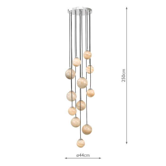 Marble  - Art Glass Extra Long Cluster Pendant Light