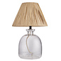 Lila - Textured Glass and Hand Wrapped Raffia Shade Table Lamp