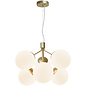 Ivoni - Brass & Opal 6 Light Pendant - Scandi Lighting