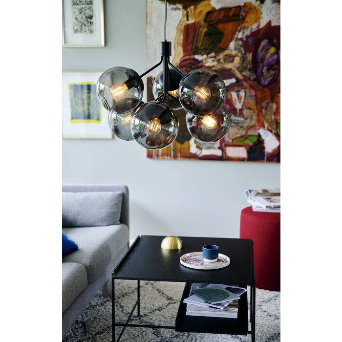 Ivoni - Black & Smoked 6 Light Pendant - Scandi Lighting