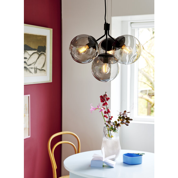 Ivoni - Black & Smoked 4 Light Pendant - Scandi Lighting