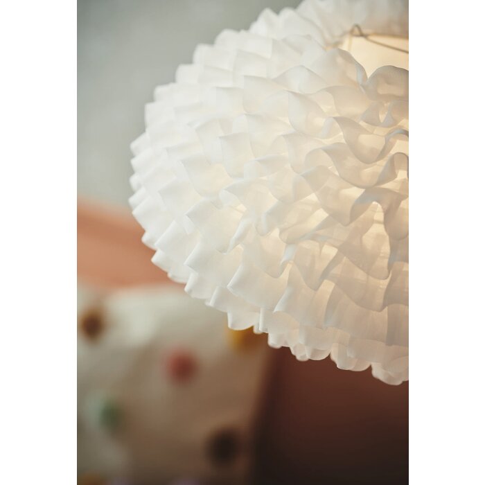 Ville - Paper and Chiffon Ruffle Shade - White