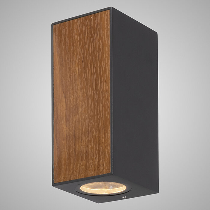 Hue - Metal and Wood Outdoor Wall Light