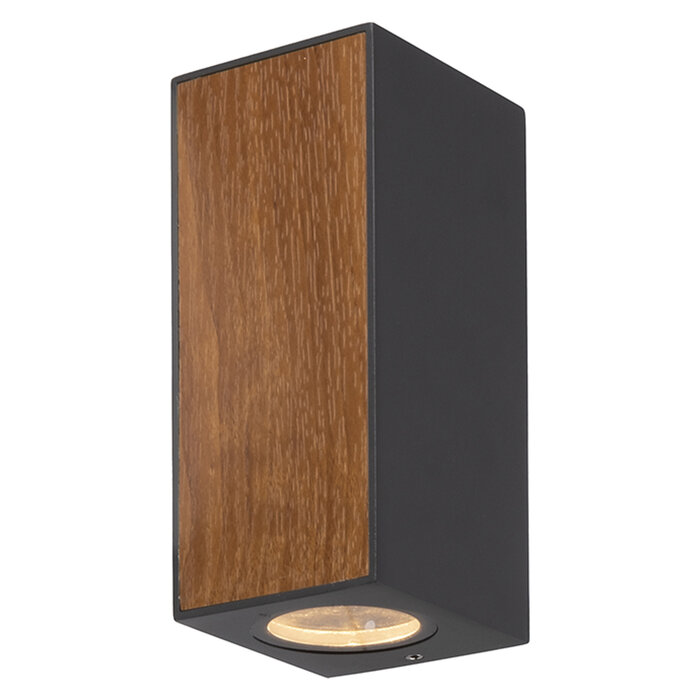 Hue - Metal and Wood Outdoor Wall Light