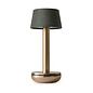 Noble Two Battery-Operated Table Lamp - Gold & Emerald Shade