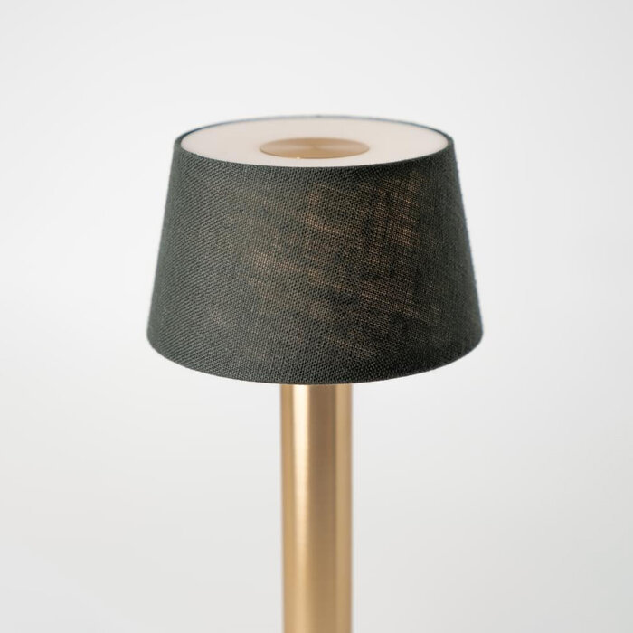 Noble Two Battery-Operated Table Lamp - Gold & Emerald Shade