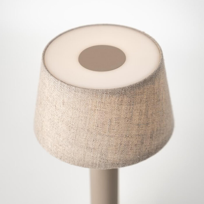 Noble Two Battery-Operated Table Lamp - Beige & Linen Shade