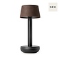 Noble Two Battery-Operated Table Lamp - Black & Brown Shade