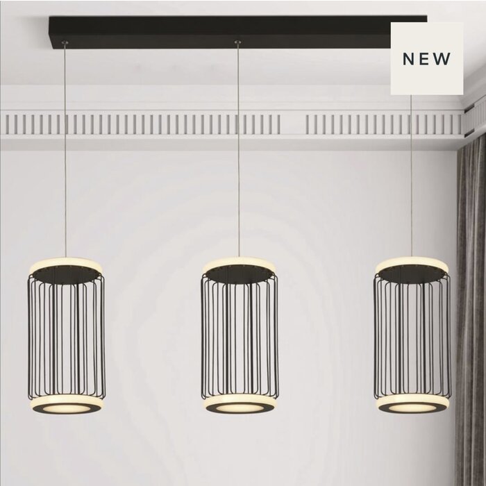 Coterie - Modern LED Black Bar Pendant Light