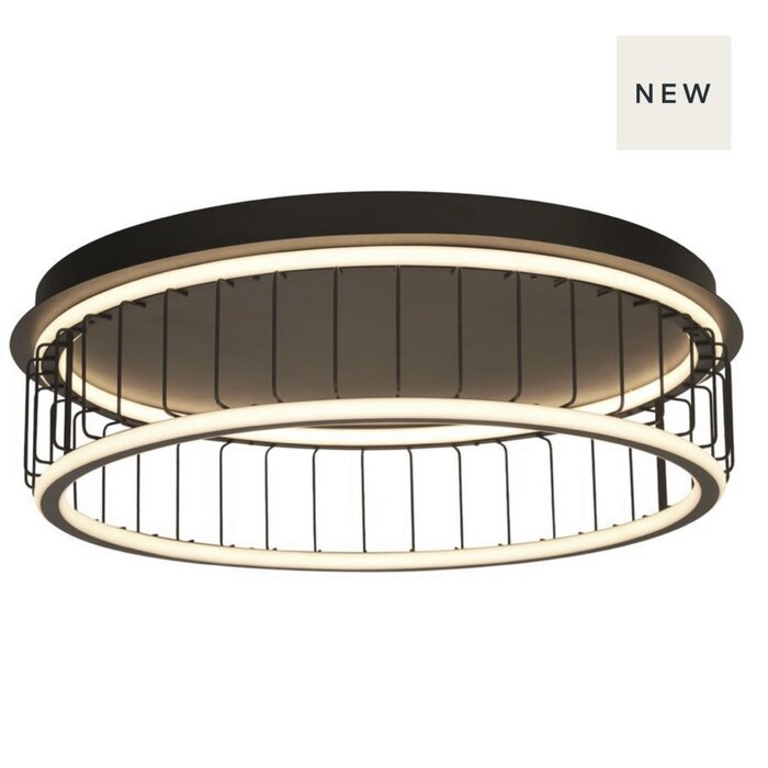 Coterie - Modern Black LED Low Ceiling Light - Large