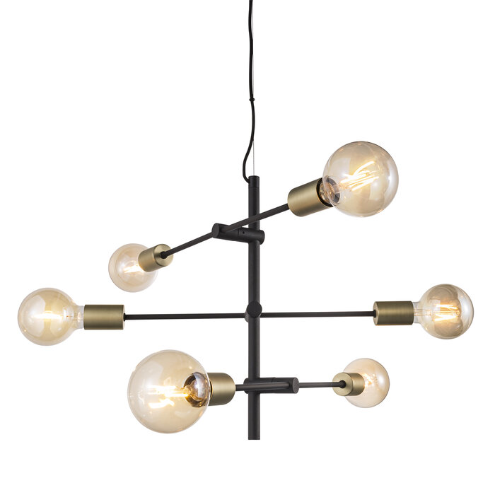 Josie - Industrial 6 Light Armed Chandelier Pendant