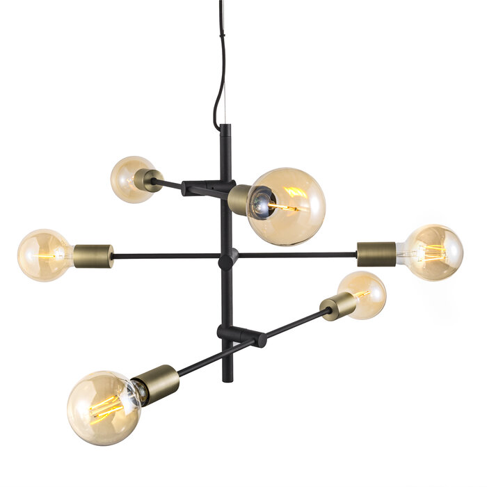 Josie - Industrial 6 Light Armed Chandelier Pendant