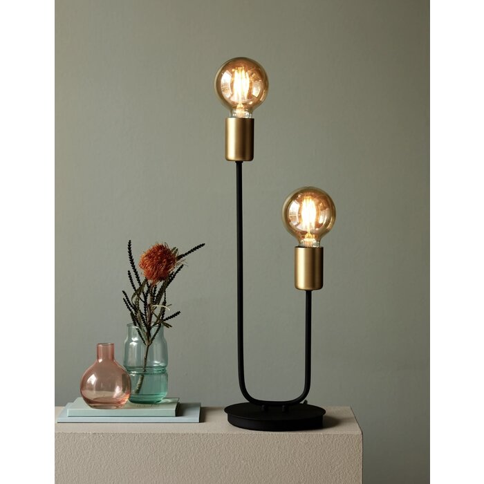 Josie - Industrial Table Light - Black and Brass