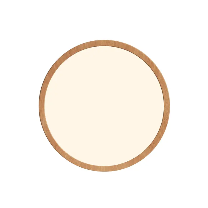 Ida - Kitchen & Bathroom Ultra-Slim 2700K LED Flush Ceiling Light - Wood - IP54 - Dimmable - Small