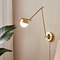 Teign - Brass & Opal Adjustable Scandi Wall Light/Pendant Light