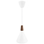 Nari - White Metal and Wood Scandi Pendant - Small