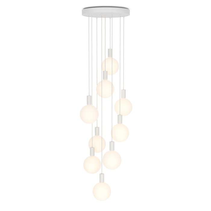 Alumina Nine Pendant + Sphere V - Tala - Large Minimalist Staircase Cluster Light