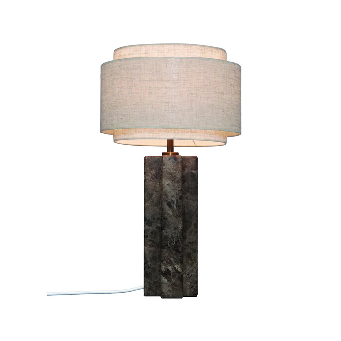 Taka - Brass and Linen Shade Scandi Table Lamp