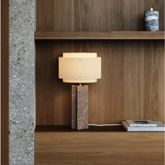 Taka - Brass and Linen Shade Scandi Table Lamp