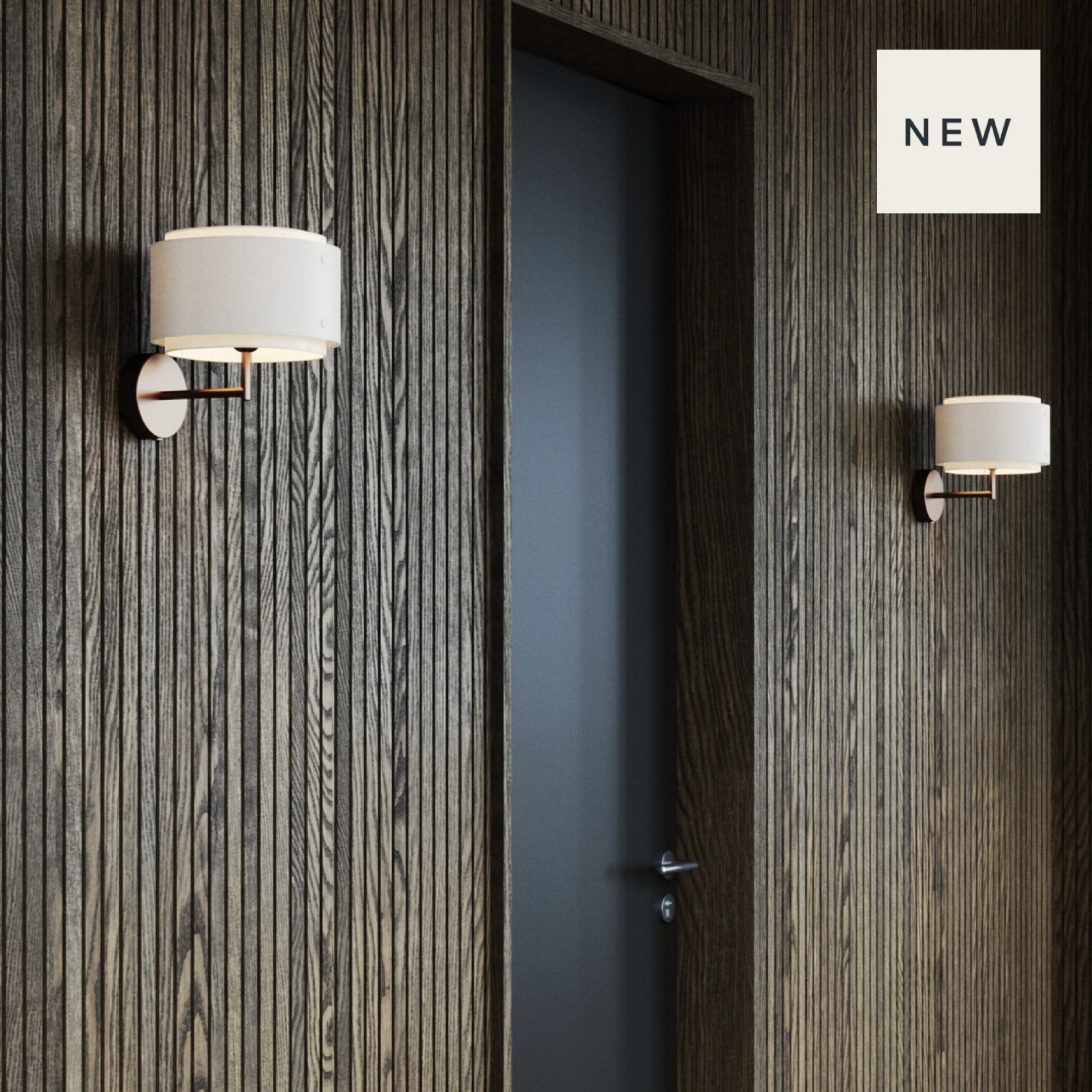 Taka Brass and Linen Shade Scandi Wall Light