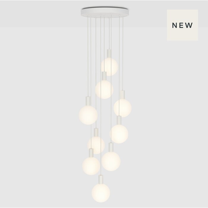 Alumina Nine Pendant + Sphere V - Tala - Large Minimalist Staircase Cluster Light