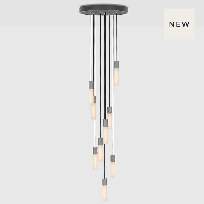 Basalt Nine Pendant - Stainless Steel - Tala - Modern Cluster Staircase Light