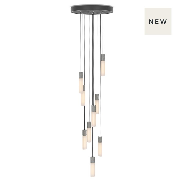 Basalt Nine Pendant - Stainless Steel - Tala - Modern Cluster Staircase Light