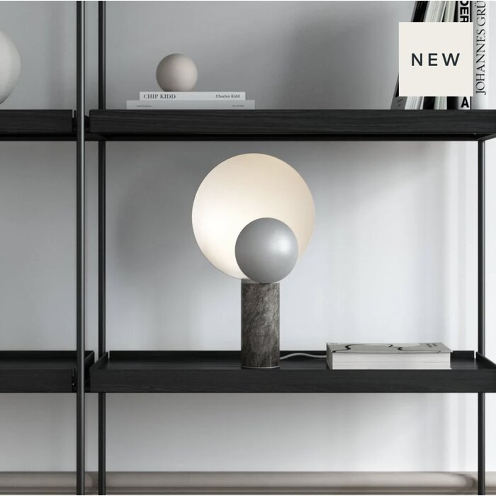 Discus - Sculptural Grey Scandi Table Lamp