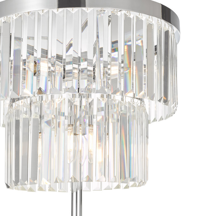 Athena - Large Art DecoCrystal & Chrome Floor Lamp