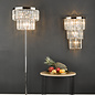 Athena - Large Art Deco Crystal & Chrome Wall Light - XL