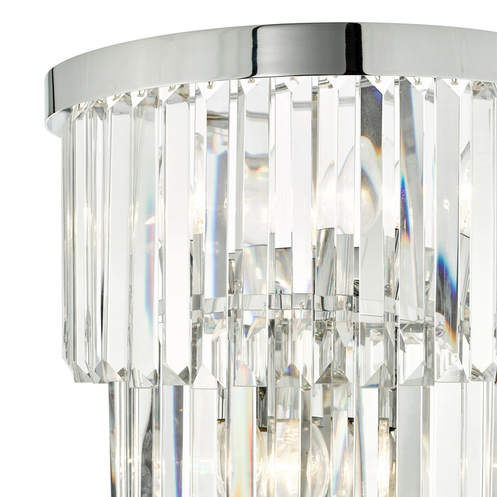 Athena - Large Art Deco Crystal & Chrome Wall Light - XL
