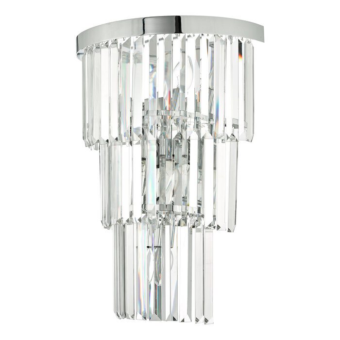 Athena - Large Art Deco Crystal & Chrome Wall Light - XL