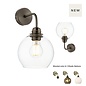 Apollo Wall light fitting  - Antique Brass - Clear Glass - David Hunt