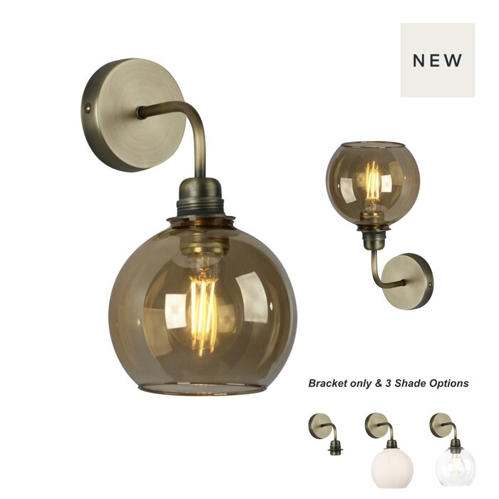 Apollo Wall light fitting  - Antique Brass - Clear Glass - David Hunt