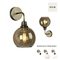 Apollo Wall light fitting  - Antique Brass - Smoked Amber Glass - David Hunt