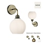 Apollo Wall Apollo Wall light fitting  - Antique Brass - Frosted Opal Glass - David Hunt