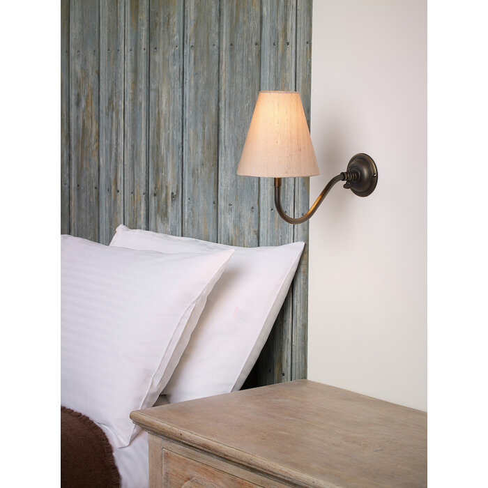 Hicks Single Wall Light in Brass with Linen Shade - David Hunt