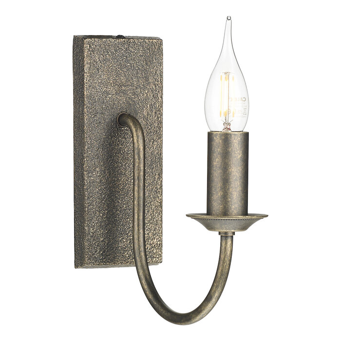 Hicks Single Wall Light in Black with Linen Shade - David Hunt